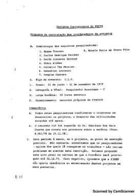 Relação com proposta de contratação de membros da equipe dos projetos do Peppe