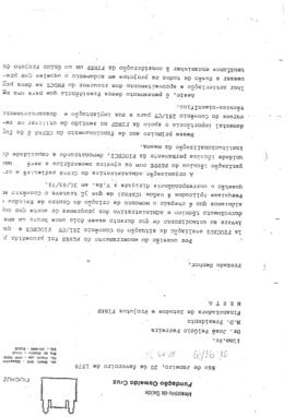 Ofício solicitando avaliação do convênio 281/CT por conta do fim das atividades do Peses