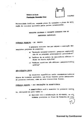 Contrato para estabelecimento de projetos de pesquisa entre a Fiocruz e a Puc-RJ