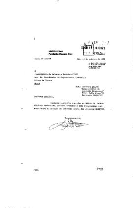 Carta de Luiz Clemente Mariani Bittencourt (Coordenador do Peppe) para Delson de Vallois (Coorden...