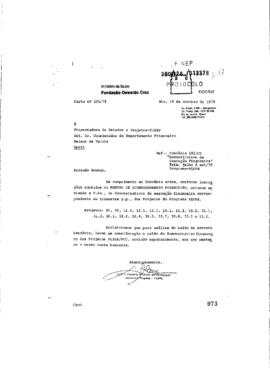 Carta de Luiz Clemente Mariani Bittencourt (coordenador do Peppe) para Delson de Valois (Chefe do...